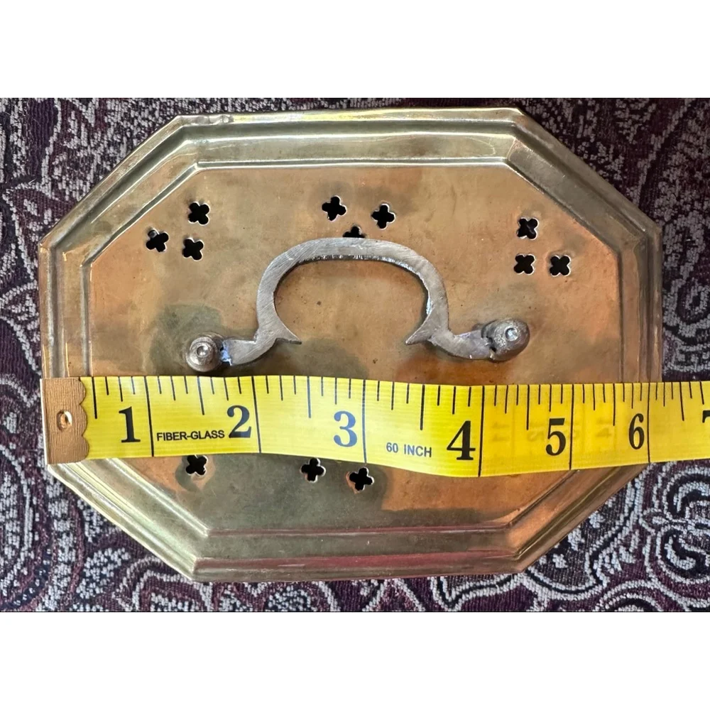 Vintage Brass Cricket Trinket Box Hinge Lid Footed Handle & Latch MCM India
